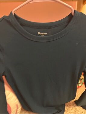 No Boundaries Navy Ribbed Long Sleeve Top